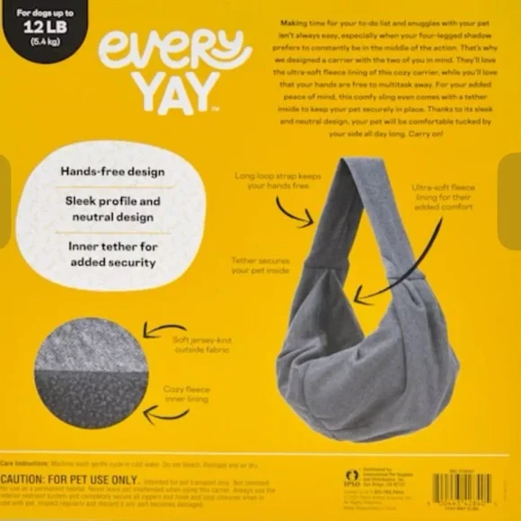 Everyway Gray Pet Sling Carrier - Picture 6 of 7